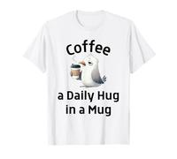 Coffee Lovers Daily Hug in A Mug Tired Looking Seagull T-Shirt