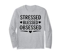 Coffee Lover's Energy Apparel - Stressed Blessed Obsessed Long Sleeve T-Shirt