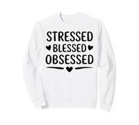 Coffee Lover's Energy Apparel - Stressed Blessed Obsessed Sweatshirt