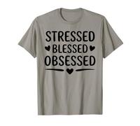 Coffee Lover's Energy Apparel - Stressed Blessed Obsessed T-Shirt