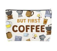 Coffee Lovers Gift Ideas Makeup Bag Coffee Drinker Themed Gift for Women Friend Travel Zipper Pouch Birthday Gifts for Women Daughter Travel Toiletry Bags for Teen Girl Christmas Graduation Gifts