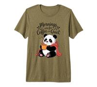 Coffee Lovers Mornings are for Coffee and Quiet Panda Mom Premium T-Shirt