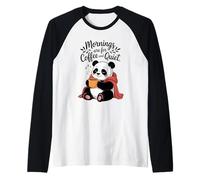 Coffee Lovers Mornings are for Coffee and Quiet Panda Mom Raglan Baseball Tee