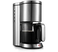 Coffee Machine 1.25 L ON-button control Drip Type Household 1250W stainless steel For Home And Office Silver