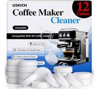 Coffee Machine Cleaner Descaler Tablets 12 Pack, Coffee Maker Cleaner for Keurig, Ninja, Breville, Delonghi, Nespresso, Miele,Espresso Machine Cleaning Tabs,Descaling Solution for Coffee Pot Maker
