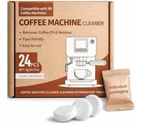 Coffee Machine Cleaner Tablets, Powerful Descaling & Deodorizing for All Coffee Makers, Espresso Machines & Single-Serve Devices, 24 Pack Effervescent Cleaning Tablets, 0.17 oz