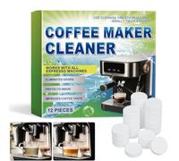 Coffee Machine Descaler,Coffee Machine Cleaner,Cof-Fee Mac-Hine Cleaning Tablets,Cof-Fee Mac-Hine Cleaner Descaler Tablets,Kettle Desc-Aler,Universal Co-Ffee Grease Remover,Removes Limescale(12PCS)