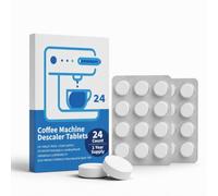 Coffee Machine Descaling Tablets 24 Count - Plant-Based Fast-Acting Limescale Remover | Food-Safe Formula for Espresso, Capsule, Drip Coffee Makers