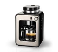Coffee Machine Fully Automatic With Grinder, Mini Portable Espresso Maker - Ground Or Whole Beans Brewer Combo In Black, 600W
