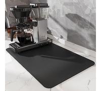 Coffee Machine Mat, Non-Slip Coffee Machine Mat, 30 x 48 cm, Fully Automatic Coffee Machine Accessories Compatible with Siemens EQ6, De'Longhi Magnifica etc., Philips LatteGo etc., Black