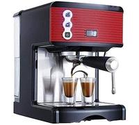 Coffee Machine Small Household Coffee Machine Capacity 1.7L Full Semi-Automatic Espresso Grinder Pump Pressure Steam Foam Office Red Interesting, HUANGHAIQIU