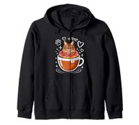 Coffee Maine Coon American Longhair Donut Zip Hoodie