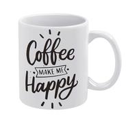 Coffee Make Me Happy Mug Funny Coffee Mug,Man Cave Prints,The Best Gift for Colleagues, Parents, and Grandparents, 110z Men and Women