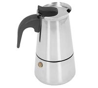 Coffee Maker, Classic Cafe Maker Safety Relief Valve Stainless Steel Durable Strong Corrosion Resistance Safe Use Ergonomic Handle for Home Use(2 Servings)