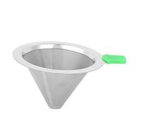 Coffee Maker Drip Filter Stainless Steel Reusable Double Layer Coffee Funnel Design Perfect for 1 2 People Brewing Kitchen Accessories Green Orange 6x10cm (Green 1-2 People)
