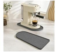 Coffee Maker Mat for Bialetti Gioia Plus CF91 2022-2026, Non-Slip Waterproof Silicone Countertop Protector Raised Edge Tray Mat Accessories,Grey