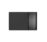Coffee Maker Mat for Countertops 15.75x23.6In Coffee Bar Mat with Detachable Dish Drying Mat Raised Spill Proof Edges A