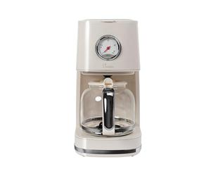 Coffee Maker Retro Style Nostalgia 150, Cream White, 900 Watts, 1.5 Litres, 4-12 Cups, Dial for Keeping Warm Time, Removable Filter Holder, Keep Warm Function, Automatic Shut-Off
