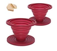 Coffee Maker Reusable Silicone Pour Over Coffee Filter for Backpacking Hiking Camping Home Office (2 Pieces) + Free 5 Pieces of Paper Coffee Filters