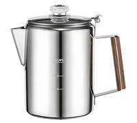 Coffee Maker - Stainless Steel Percolator Design, Compact and Durable Construction, Multi-Cup Brewing System | Outdoor Camping Beach RV Making Equipment