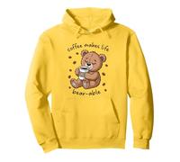 Coffee Makes Life Bear-able Cute Bear Gift Pullover Hoodie