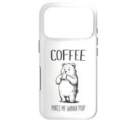 Coffee Makes Me Wanna Poop Funny Bear Coffee Drinker Case for iPhone 17 Pro