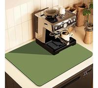Coffee Mat for Countertops ,Coffee Bar Accessories Fit Under Coffee Maker Espresso Machine, Absorbent Hide Stain Rubber Mat for Countertop ,Dish Drying Mat for Kitchen Counter (Green, 16"x24")