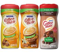 Coffee-mate Sugar-Free 3 Flavor Bundle - Vanilla Caramel Creamy Chocolate And Hazelnut (10.2 Ounce)