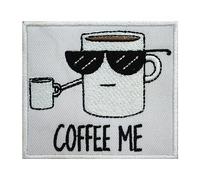 Coffee Me Patch, Humurous Patch, Funky Patch, Embroidered Iron on Sew on Patch Badge for Clothes etc. 8x7cm