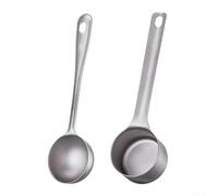 Coffee Measuring Spoon Tablespoon Coffee Scoop Titanium Coffee Measuring Spoon With Long Handle Easy Clean Kitchen Accessory(Spherical+Circular)