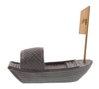 Coffee Mini Boat Ornament for Sashimi, Ceramic Wood Plate Decor | Vintage Retro Style, Photo Prop Friendly, for Japanese Cold Dishes, Home Cooks, Caterers, Office Displays