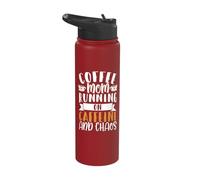 Coffee Mom Running On Caffeine and Chaos Stainless Steel Insulated Water Bottle