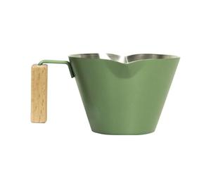 Coffee Mug - 100 ml Latte Mug with Double Spout and Measuring Scale - Stainless Steel Coffee Pouring Cup with Handle - for the Making of Milk, Hot Chocolate, Homemade Drinks