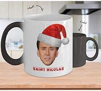 Coffee Mug 11oz-Coffee K Reusable Cups Nicolas Cage Saint Nicholas Christmas Cup (Colour Changing Mug) Face Off Nicolas Cage Merch Merchandise Shirt Sticker Gift Nicholas Cage Best Mug Gifts