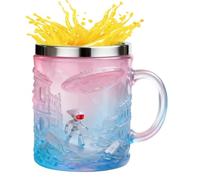 Coffee Mug - 200 ml Drinks Container with 3D Alien Embossing, Mug with Stainless Steel Rim, Shaped Drinkware Design, Presentation Solution for Daily Coffee Enjoyment for the A