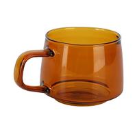 Coffee Mug, Amber Borosilicate Glass Coffee Cup Milk Cup Easy Clean Heat Resistant for Coffee Tea Milk Juice(250 ml)