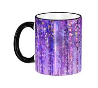 Coffee Mug 330ml, Spring Purple Violet Flowers Wisteria Ceramic Mug Kitchenware Couple Coffee Cup Milk Cup Novelty Porcelain Mug, for Birthday, Hot Drinks, Office