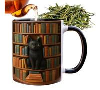 Coffee Mug - 380 ml Non-Slip Heat Resistant Ceramic Mug Reading Cup for Bookshelf, for Animal Lovers, Writers, Reading Enthusiasts, for Chocolate, Tea, Water, Juice as well as Home, Camping