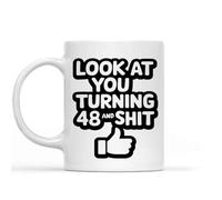 Coffee Mug 48Th Birthday 48 Year Old Birthday Tea Cup Decorations Ceramic Cup Premium Ceramic Mugs for Work Anyone Office 330Ml