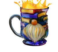 Coffee Mug - 6.69 x 5.51 x 5.51 Inches Hand-Painted Ceramic Drinking Cup with 3D Gnome Book | Funny Tea Cup for Family Friends, Drinks, Birthdays, Home, Indoor