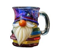 Coffee Mug - 6.69 x 5.51 x 5.51 Inches Hand-Painted Ceramic Drinking Cup with 3D Gnome Book | Funny Tea Cup for Family Friends, Drinks, Birthdays, Home, Indoor