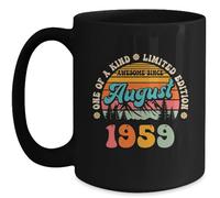 Coffee Mug, 66Th Years Old Awesome Since August 1959 66Th Birthday Ceramic Mugs Novely Personalised Mug Premium Ceramic Cup for Kitchen Accessories Office Work 330ML