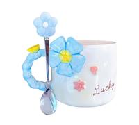 - Coffee Mug - 8 x 10 x 5 cm Coffee Mug, Spring Coffee Mugs, 500ml Pink 3D Cute Cups with Spoon, Large Capacity Drinkware, Aesthetic Home and Garden