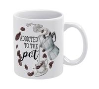 Coffee Mug, Addicted to The Pot Mug,Funny Coffee Mug,Man Cave Prints,The Best Gift for Colleagues, Parents, and Grandparents, 110z Men and Women