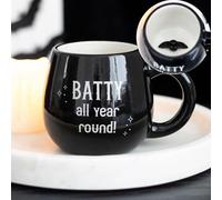 Coffee Mug, Batty All Year Round Rounded Peekaboo Mugs Tea Cups, Black Fun Peekaboo Mug Prefect Presents for Birthday, Halloween, Christmas, New Year, Gift Dishwasher Safe