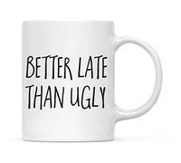Coffee Mug Better Late Than Ugly Cups Leaving 2PCS-330ML | Funny Coffee Cups Novelty Tea & Coffee Mugs Coworker Office