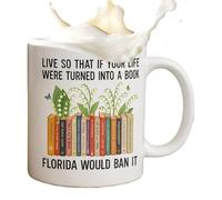 Coffee Mug - Book Club Party Tea Mugs | 11 Oz Novelty Ceramic Drinkware Decoration for Hot or Cold Beverages Dining Kitchen Home Women Men Reader Librarians Teachers Friends
