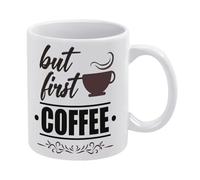 Coffee Mug But First Coffee Mug Coffee & Beverage Bar Decor Mug Funny Coffee Mug,Man Cave Prints,The Best Gift for Colleagues, Parents, and Grandparents, 110z Men and Women
