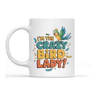 Coffee Mug Call Me Crazy Bird Lady Tea Cup Premium Ceramic Mugs Novel Ceramic Cup for Anyone Birthday Office 330Ml