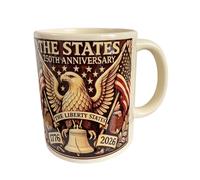 Coffee Mug, Ceramic Coffee Cup, 400ml 2D Flat Heat Retention, Hot Cold Beverages Souvenir, 250th Ceramic Coffees Mug for Chocolate Tea Milk Water Juice